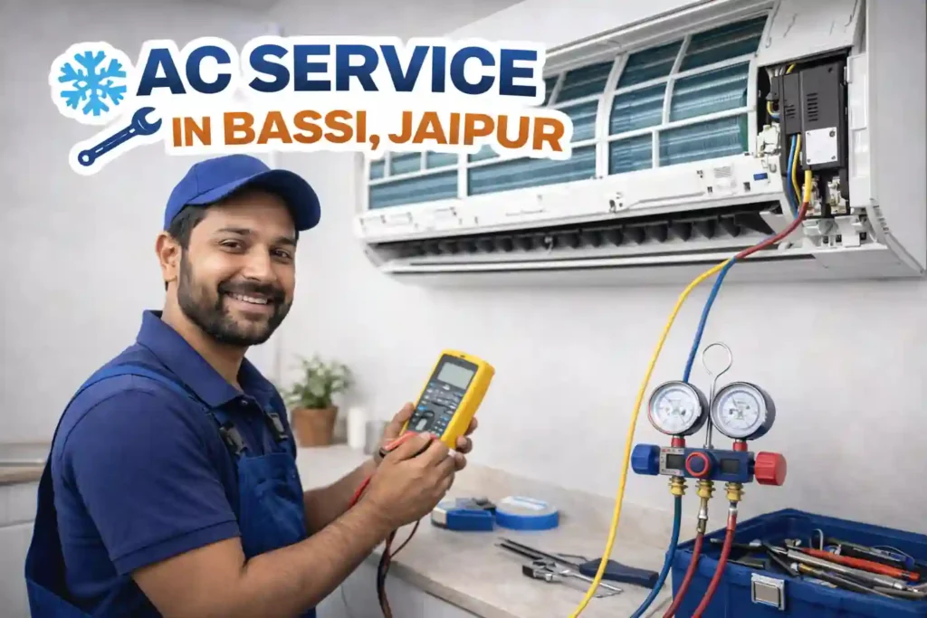 AC service in Bassi Jaipur - chemical wash and gas refilling