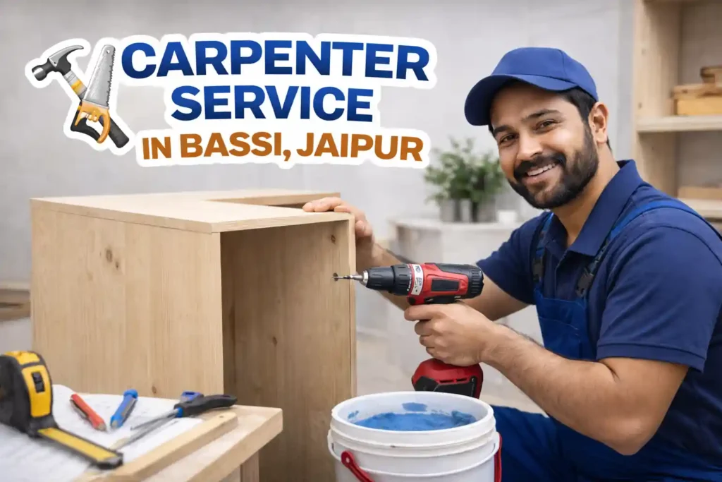 carpenter in Bassi Jaipur fixing swollen door and furniture repair