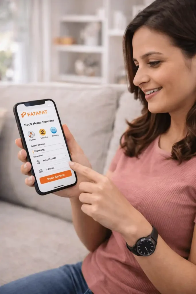 Fatafat home service booking confirmation on mobile