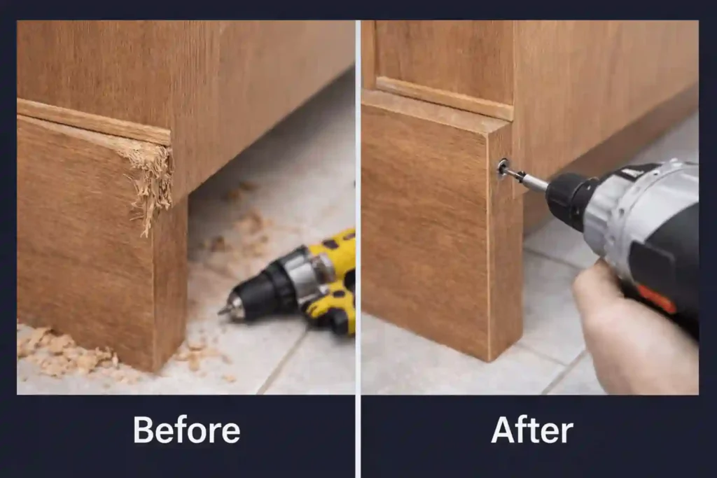 Before and after home repair service results