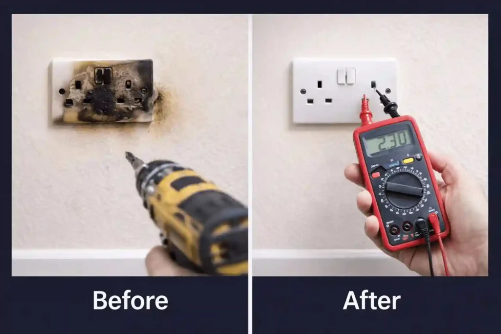 Before and after home repair service results