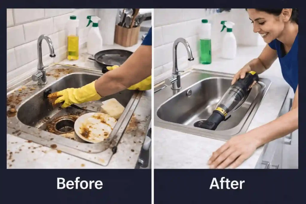 Before and after home repair service results