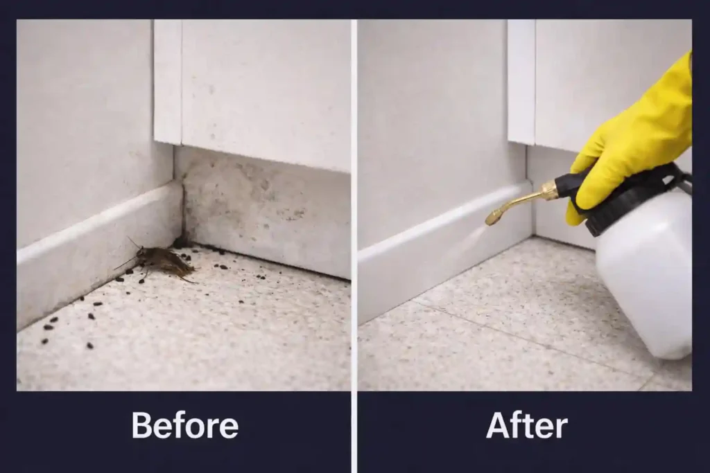 Before and after home repair service results