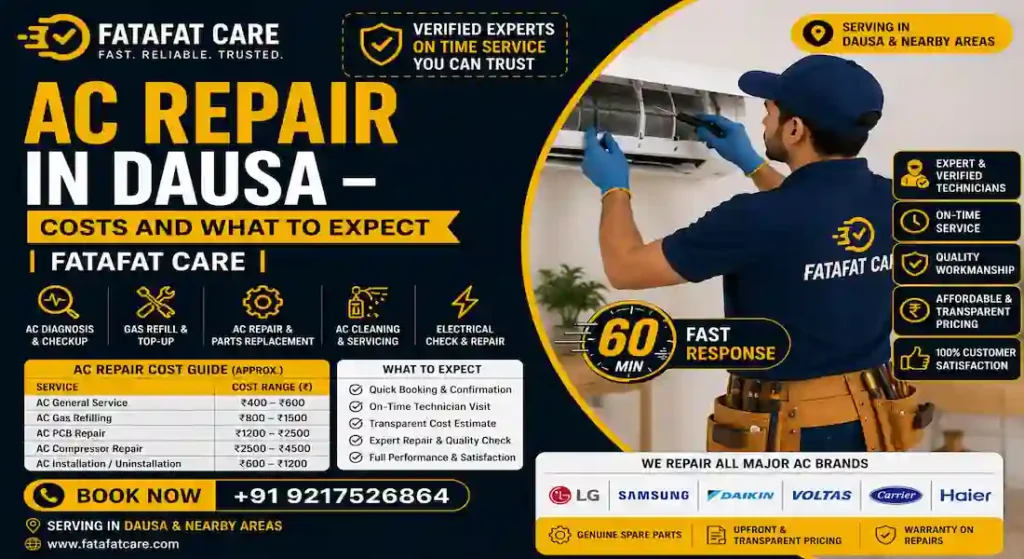 ac repair in Dausa – Fatafat Care verified technician