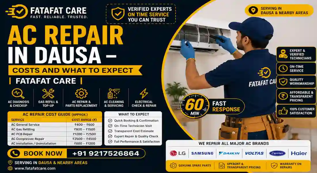 ac repair in Dausa – Fatafat Care verified technician