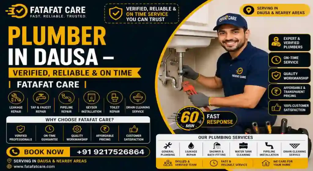 plumber in Dausa – Fatafat Care verified plumber